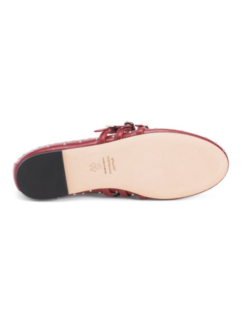STUART WEITZMAN Made In Spain Leather So Studded Mary Jane Ballet Flats - Picture 3 of 3